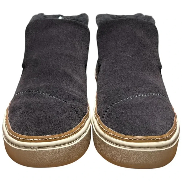 TOMS Paxton Women's 6.5 Gray Suede Ankle Boot Sneaker Faux Fur Lined Shoe - Picture 8 of 15
